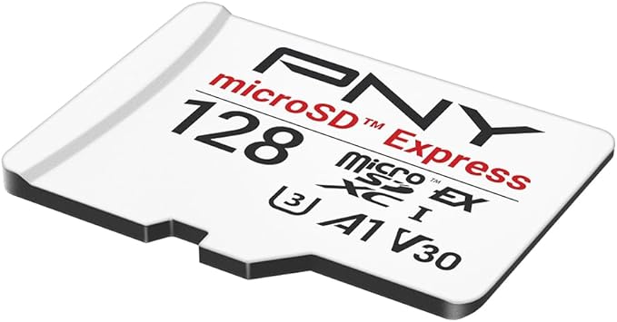 PNY microSD Express 128GB UHS-I U3 V30 A1 microSDXC Flash Memory Card, up to 890 Read & up to 550 Write, Ideal for microSD Express Compatible Devices Like Nintendo Switch 2