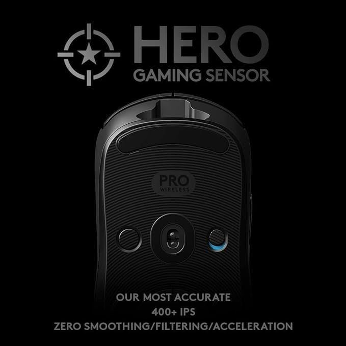 Logitech G Pro Wireless Gaming Mouse with Esports Grade Performance, Ergonomic Ambidextrous, 4-8 Programmable Buttons, and HERO 25K Sensor (Renewed)