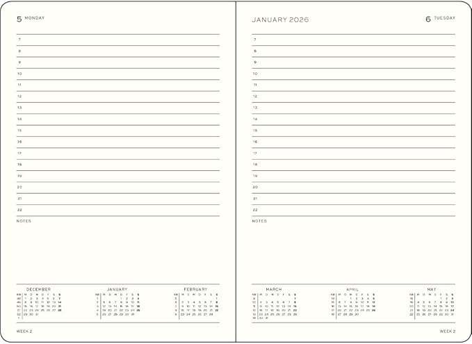LEUCHTTURM1917 - Daily Planner 2026, Hardcover, Pocket (A6), Ruled, Black (Jan 1 - Dec 31, 2026)