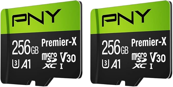 PNY 256GB Premier-X Class 10 U3 V30 microSDXC Flash Memory Card 2-Pack