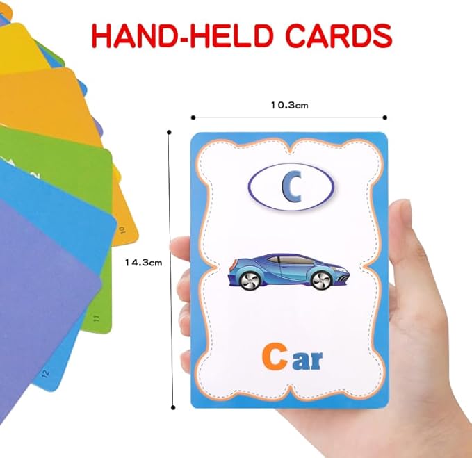 Erasable English Alphabet flashcards. - Write and Wipe Laminated ABCD Letter Tracing Practice Card for Kindergarten (26 Flashcards with Marker) (English Version)