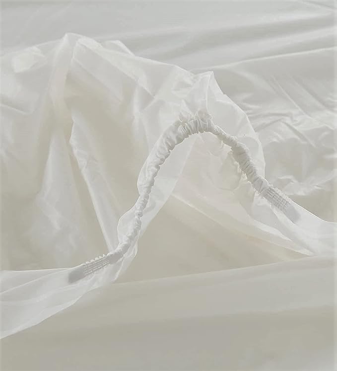 Vinyl Plastic Mattress Protector Fitted Sheet Style Waterproof Mattress Cover Breathable - Bed Wetting and Spill Protection for Mattress Fits a Mattress Up to 11.5" Deep (Full 76" x 54" x 11.5" Deep)