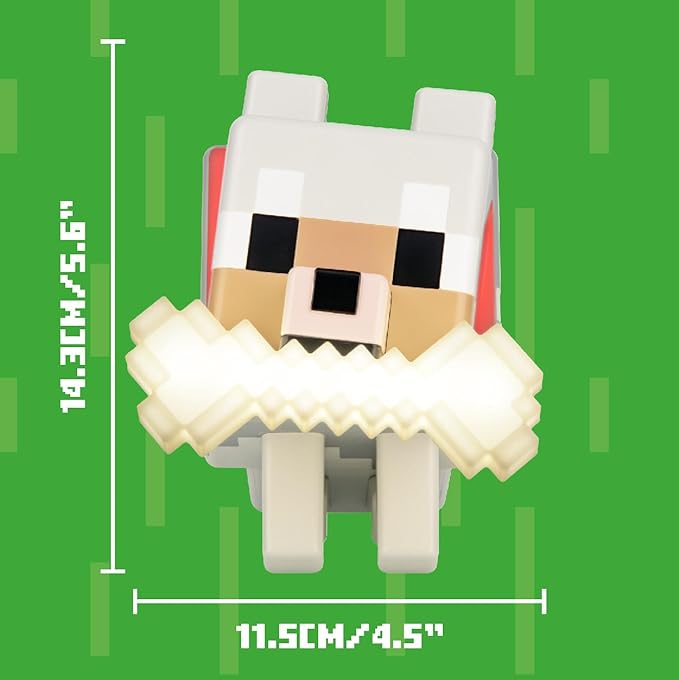Paladone Minecraft Wolf GloBuddies 3D Colour Changing Light, Officially Licensed LED Night Lamp, Tap to Change Colour, Gaming Merchandise, Battery Powered