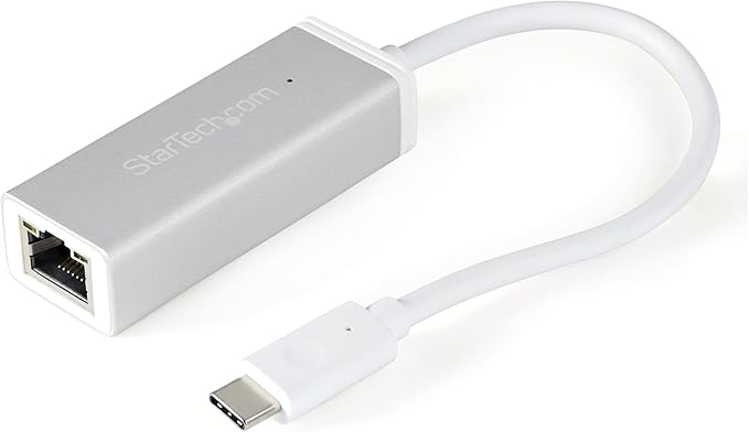 StarTech.com USB-C to Gigabit Ethernet Adapter - Aluminum - Thunderbolt 3 Port Compatible - USB Type C Network Adapter (US1GC30A)