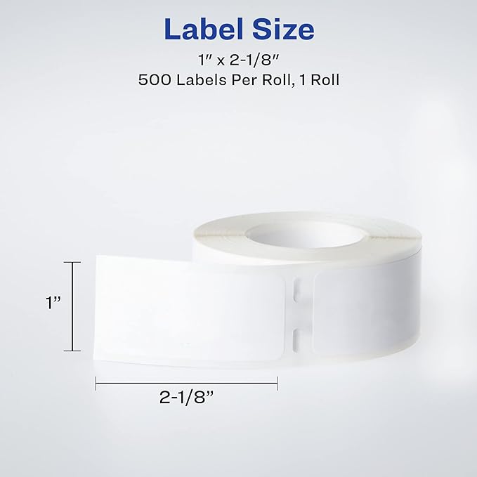 Avery Thermal Roll Labels, 1" x 2-1/8", White, 500 Address Labels Per Roll, 1 Roll (4184)