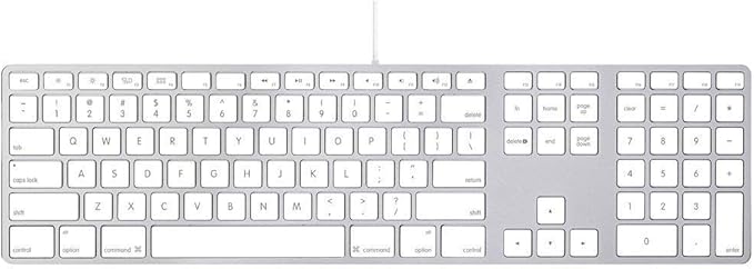Apple Wired Keyboard with Numeric Keypad Compatible with Mac OS X v.10.6.8 & later Versions (MB110LL/B) (Renewed)