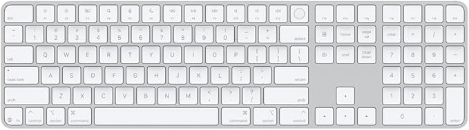 Apple Magic Keyboard with Touch ID and Numeric Keypad for Mac Models with Apple Silicon - US English - White Keys, Bluetooth, Bluetooth