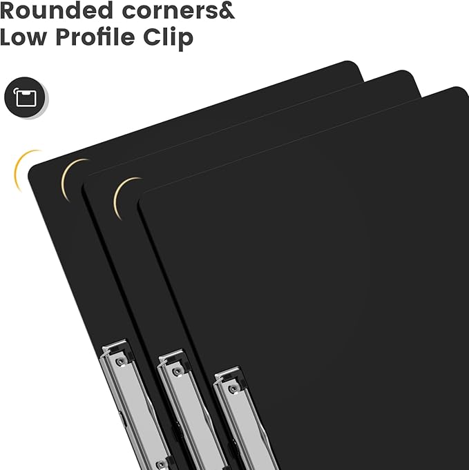 Extra Large 11x17 Clipboards, Plastic Black Drawing Boards, Horizontal Clip Board, Landscape Layout. Suitable for Watercolor, Sketching, Painting. Art & Drafting Supply