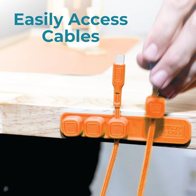 BLACK+DECKER Home Office Kit, 7 PCS Set, Desk Pad, 2-Port PD Charger, Ergonomic Mouse Pad, Phone Stand, Combo Cables, Cable Organizer, Workspace Accessories Perfect for Work-from-Home (Coral Rose)