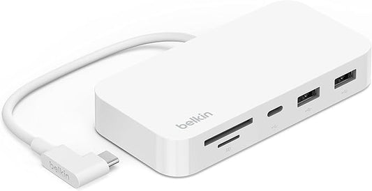 Belkin 6-in-1 USB-C Hub, iMac 24 inch Docking Station with SD & microSD Card Reader, Gigabit Ethernet, 2 USB-A Ports, and USB-C Port for Fast Data Transfers and Peripherals
