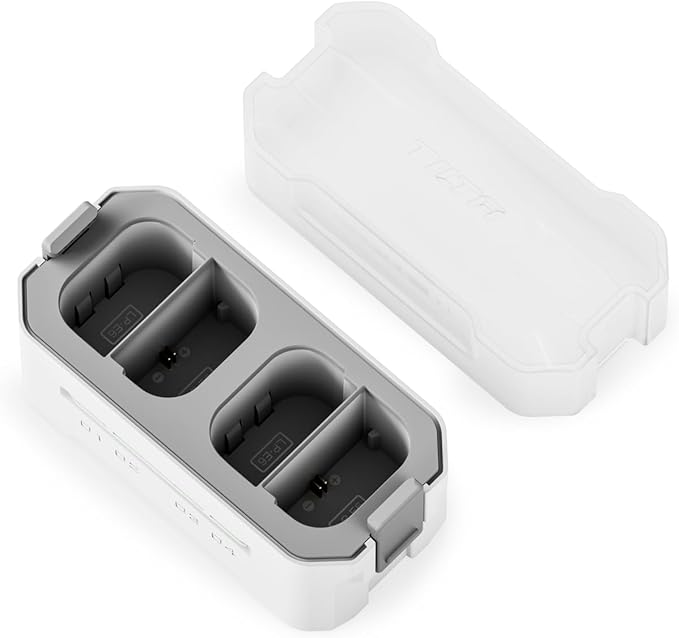 Tilta LP-E6P Charging Station Battery Kit, 4-Slot 45W PD USB-C Fast Charger | Compatible with Canon LP-E6 LP-E6P Batteries | High Capacity Charging Hub, 4 Batteries - Off White