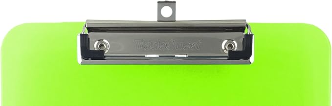 Trade Quest Plastic Clipboard Opaque Color Letter Size Low Profile Clip (Pack of 6) (Lime Green)