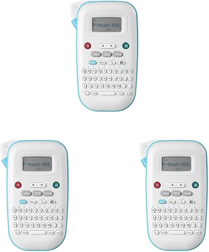 Brother P-Touch PT-N10 Personal Handheld Label Maker,Portable and Prints,P-Touch Btag ~½” (12mm) Wide Color Personalized Label Tapes,(Pack of 3)
