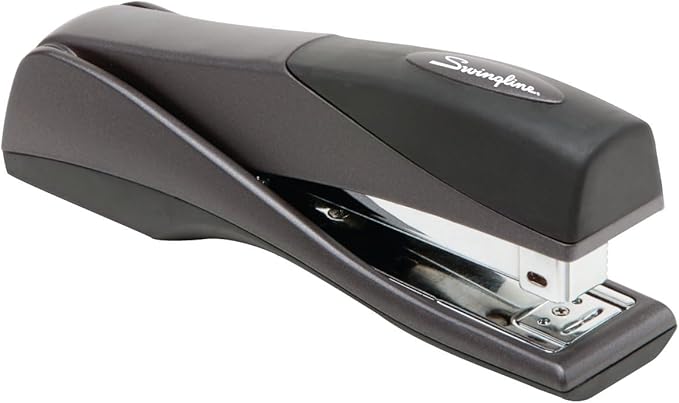 Swingline Stapler, Jam Free, Optima Grip Full Size, Ergonomic Cushion, Metal, 25 Sheet Capacity, Black (87810)
