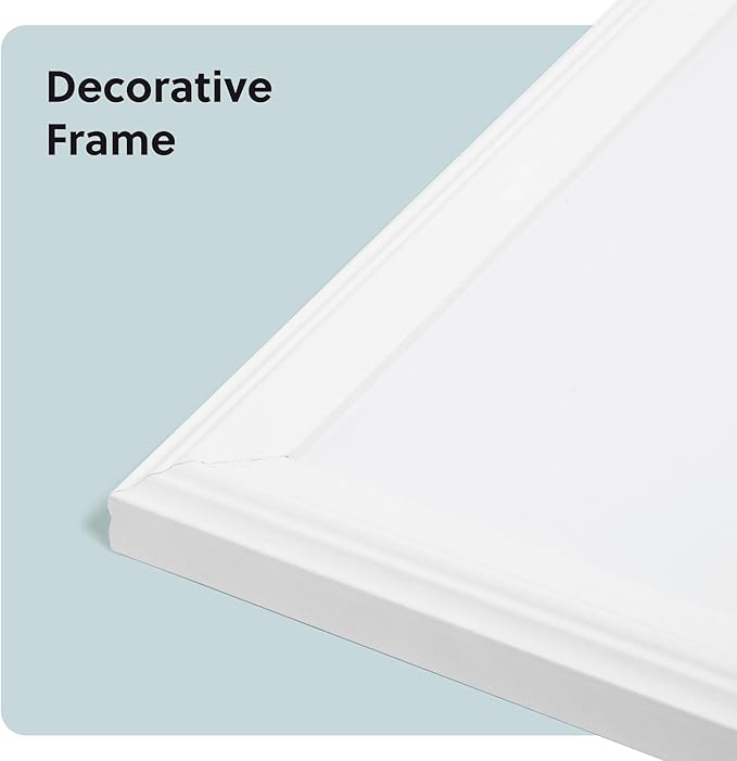 U Brands Farmhouse Magnetic Dry Erase Board White Board, 24" x 18", White Wood Style Frame, Includes 2 Magnets