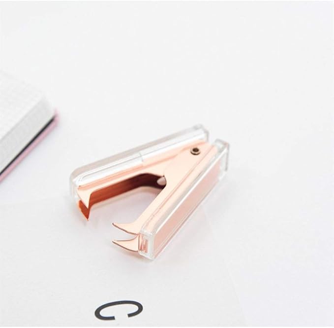 NatSumeBasics Staples Remover Rose Gold Clear Acrylic Staple Puller Removal Tool for Home Office School Desk Accessories (Rose Gold)
