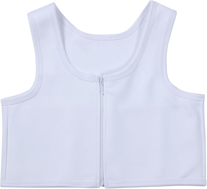 JARAZIN Zipper Chest Binder for Women Transgender FTM Half Elastic Band Bra Tank Top