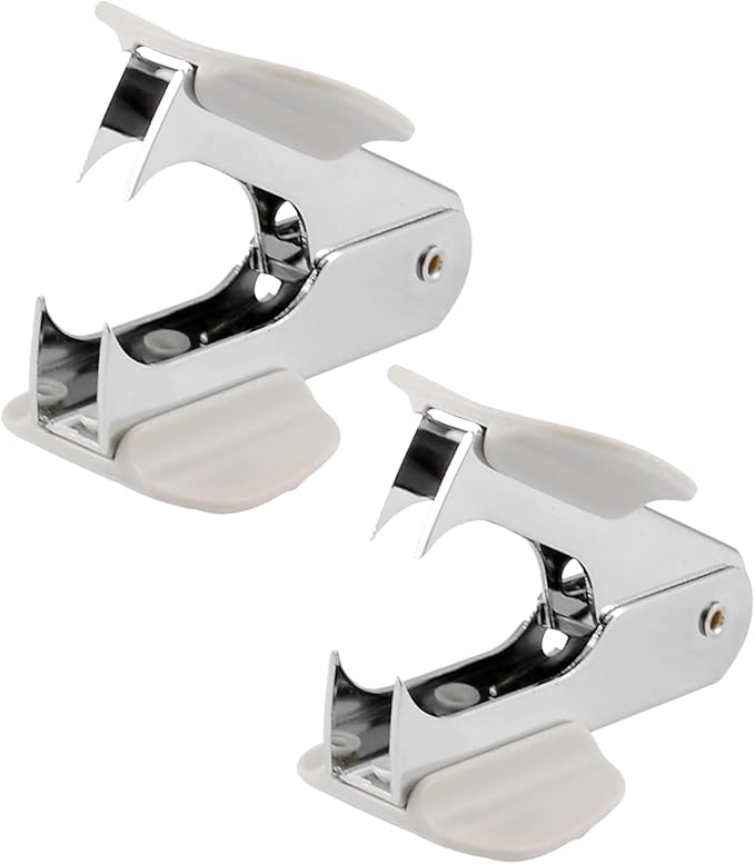 2Pcs White Steel Pine Style Staple Remover for 24/6 26/6 Staple Removers White Staples Stapler Remover Office and School Supplies Staplers and Punches