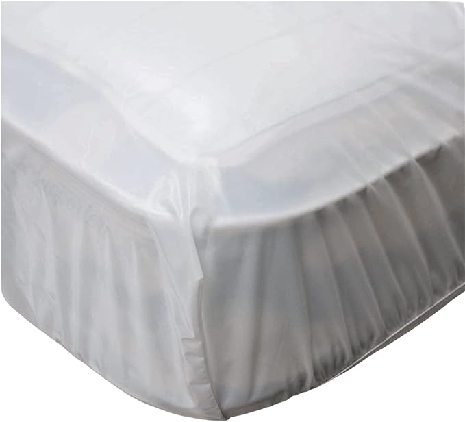 Vinyl Plastic Mattress Protector Fitted Sheet Style Waterproof Mattress Cover Breathable - Bed Wetting and Spill Protection for Mattress Fits a Mattress Up to 11.5" Deep (Queen 80" x 60" x 11.5 Deep)