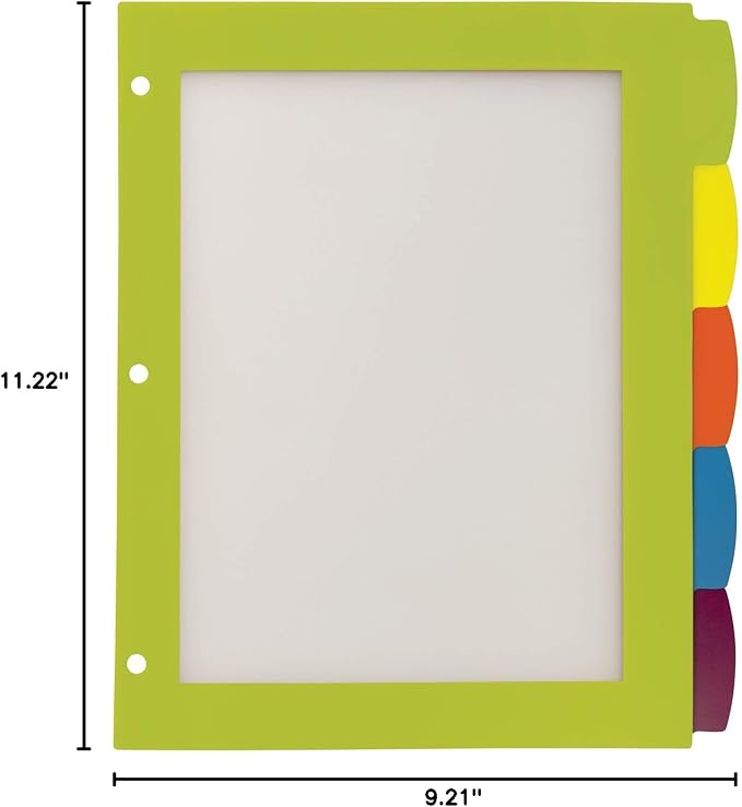 Avery Ultralast Big Tab Plastic Dividers for 3 Ring Binders, 5-Tab Set, Multicolor with White Labels, 1 Set (24900)