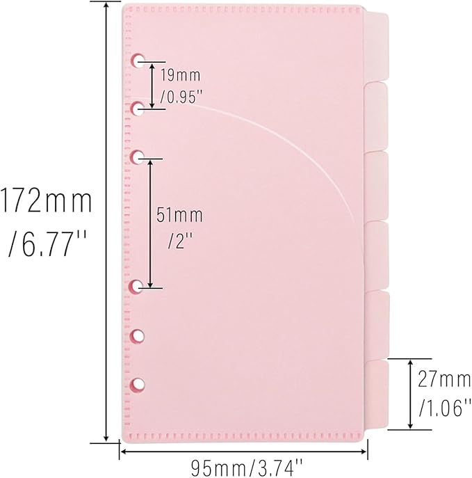 NatSumeBasics 12 A6 Cash Stuffing Envelopes 2 Layer Pink A6 Binder Pocket Dividers with Tab Sticker for 6 Rings Budgeting Planner Inserts Supplies Accessories (12 Pink)