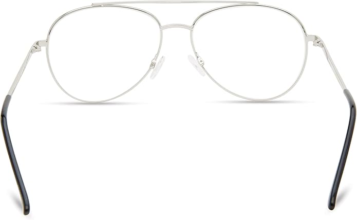 Kenneth Cole REACTION KC1511-B Teardrop Blue Light Blocking Eyewear Frames, Shiny Light nickeltin, 59mm