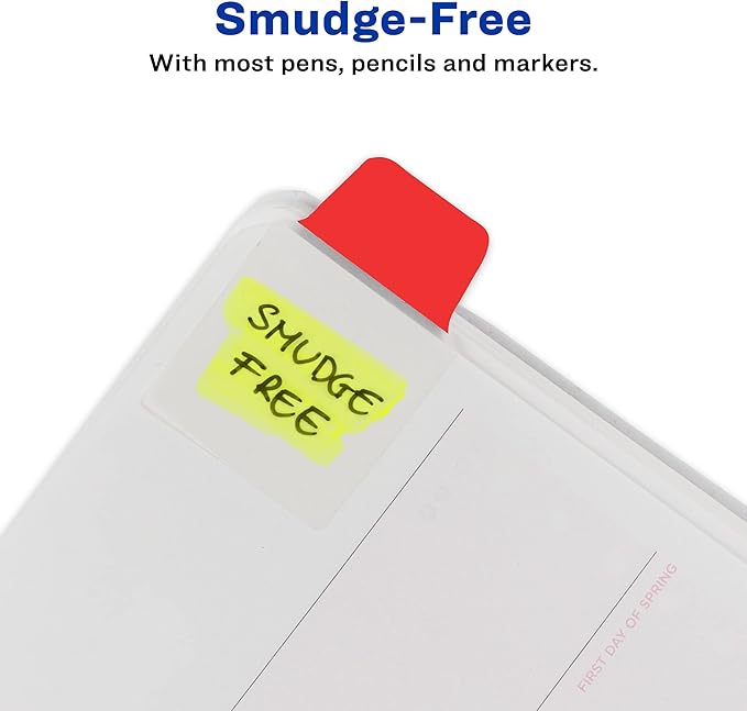 AVERY Mini Ultra Tabs, 1" x 1.5", 2-Side Writable, Assorted Primary Colors, 40 Repositionable Tabs (74760)