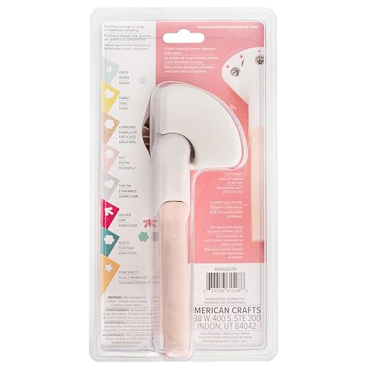 We R Memory Keepers Crop-A-Dile Power Multi Hole Punch, 5 Different Shapes, Heart, Flower, Star, Hexagon, Arrow, for Paper Cardstock, Chipboard, Fabric, Thin Tin, Leather, Plastic