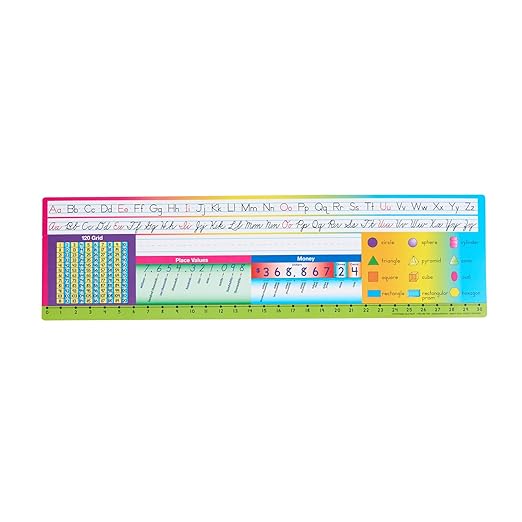Really Good Stuff Zaner-Bloser Print & Cursive Self-Adhesive Deluxe Plastic Desktop Helpers - Set of 24, Student Desk Name Tags, Durable, Easy-to-Use, and Functional
