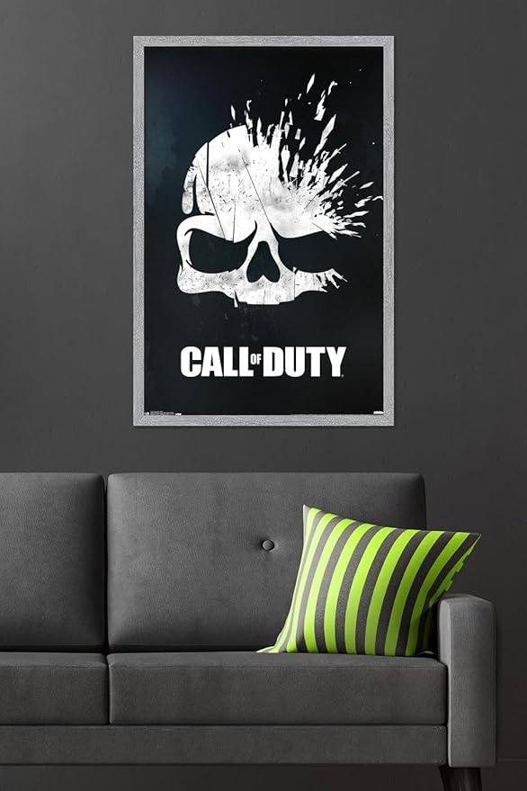 Call of Duty - Skull Wall Poster, 34L" x 22.4W", Gray Framed Version