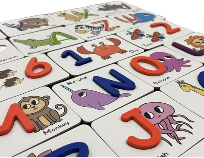 Alphabet Flash Cards for Kids Ages 3-8 – Number and Letter Flash Cards – Montessori Alphabet Puzzle & Matching Game – Letter Recognition for Kindergarten & Preschool Learning