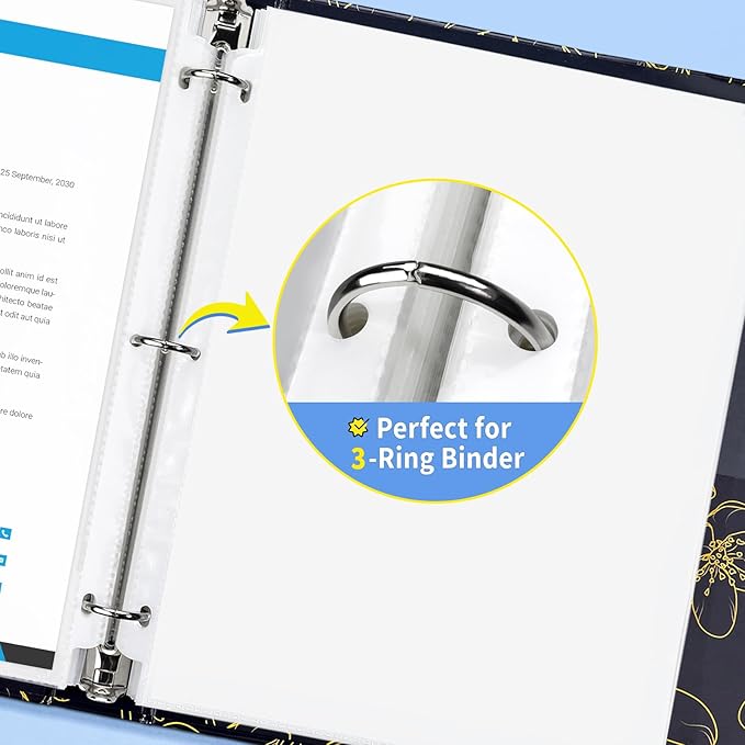 SUNEE Sheet Protectors 600 Packs for 3 Ring Binder, 8.5x11 Clear Plastic Page Sleeves for Paper, Documents, Certificate, Sheet Music, Recipe, File