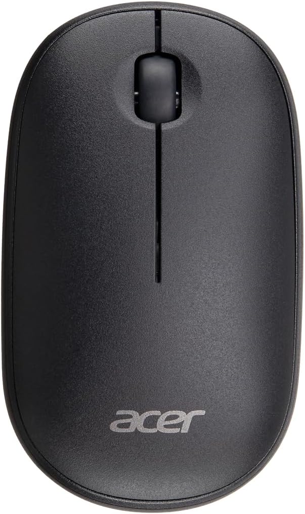 acer Computer Mouse Wireless, 2.4G Slim USB Wireless Mice with USB-A Receiver, 1600 DPI Optical, Laptop Mouse with Plug and Play for Right/Left Handed Users (for Chromebooks, Windows PC & Mac) Black