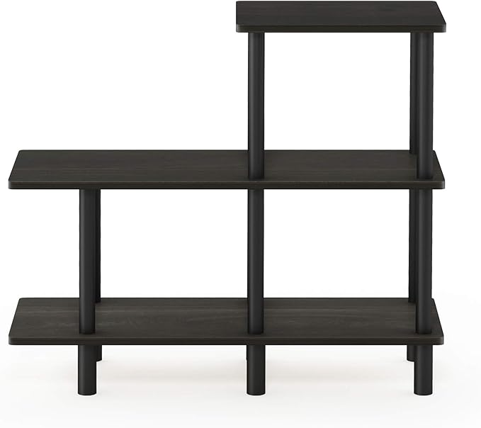 Furinno Turn-N-Tube 3-Tier Cube Ladder Shelf, Espresso/Black