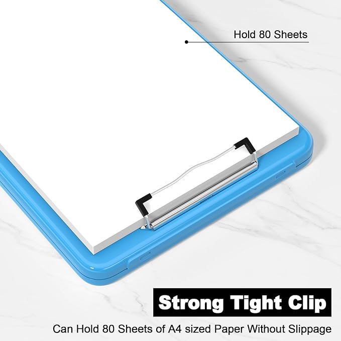 Hongri Clipboard with Storage, 8.5 x 11 Nursing Clip Board Foldable Storage for Nurses, Lawyers, Students, Classroom, Office, School, Size 13.4 x 9.4 X 0.9 in, Blue