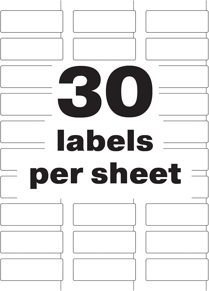Avery White Asset Tag Labels, 3/4" x 2", Destructible Laser Printable Tags, 240 Waterproof Labels (60531)