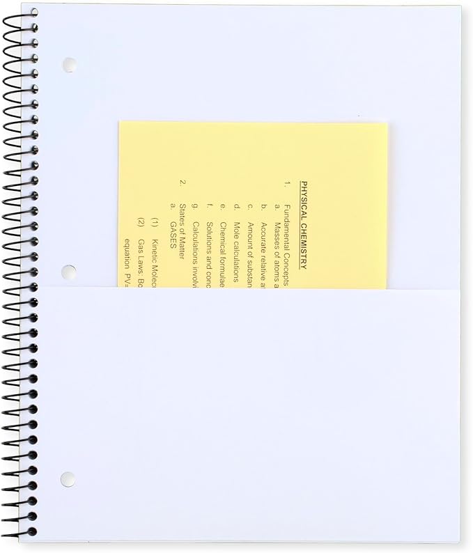 Mead Spiral Notebook, 5 Pack, 1 Subject, College Ruled Paper, Plastic Cover, 8-1/2" x 11", 100 Sheets per Notebook, Assorted Colors (820299-AMZ-TK)