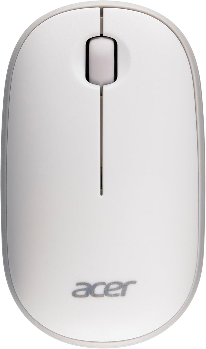 acer Computer Mouse Wireless, 2.4G Slim USB Wireless Mice with USB-A Receiver, 1600 DPI Optical, Laptop Mouse with Plug and Play for Right/Left Handed Users (for Chromebooks, Windows PC & Mac) White