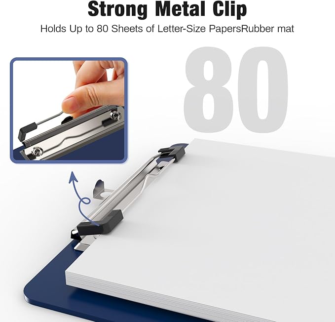 Small Clipboards, A5 Plastic Mini Blue Clip Board for Classroom, Students, Kid, Size 6" x 9" with Low Profile Clip, Office & School Supply