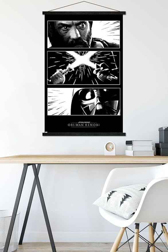 Trends International Star Wars: Obi-Wan Kenobi - Panels Wall Poster, 22.375" x 34", Print and Black Hanger Bundle