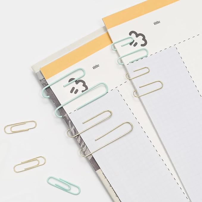 Paper Clips Binder Clips Combo Set, Assorted Size, 155 Pcs, Office Supplies Set for Office, School and Home(Green)