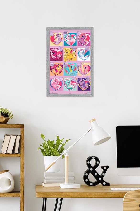 Hasbro My Little Pony - Chart Wall Poster, 22.4L" x 14.7W", Gray Framed Version