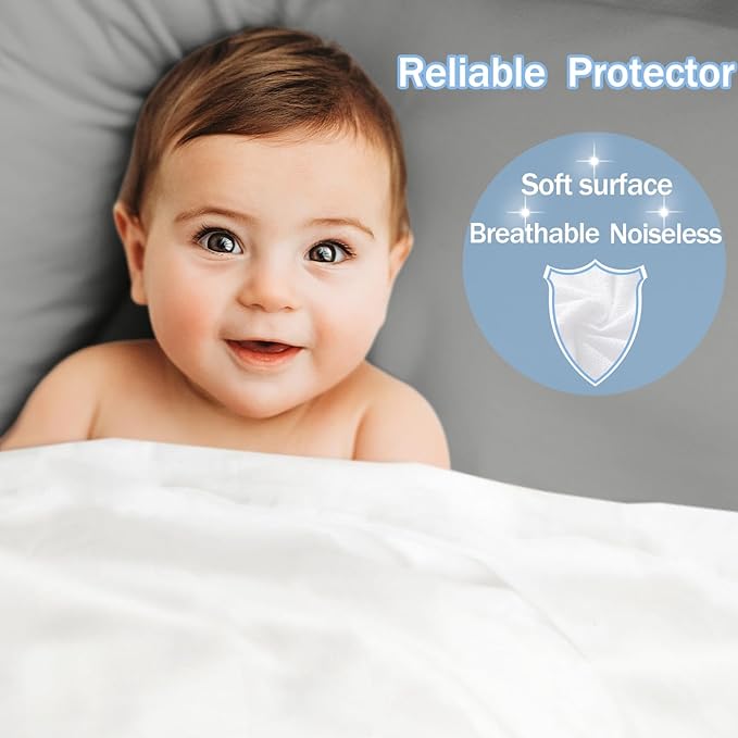 Softhour 2 Pack King Premium Waterproof Mattress Protector, Soft Breathable Mattress Pad Cover, Noiseless Waterproof Bed Cover - Stretch to 21"" Fitted Deep Pocket Mattress Protection Cover-Dark Grey