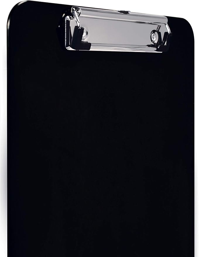 Better Office Products Black Plastic Clipboards, 12 Pack, Durable, 12.5 x 9 Inch, Low Profile Clip, Black, Set of 12
