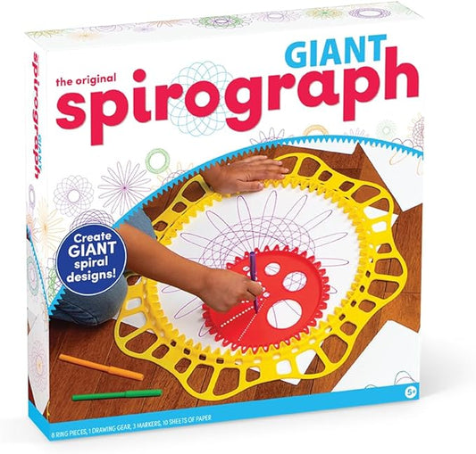 Spirograph Giant, Arts and Crafts, Kids Toys, Art Supplies, Craft Supplies, Drawing Kit, Spiral Art, Classic Gear Design Kit, Markers, Ages 8+