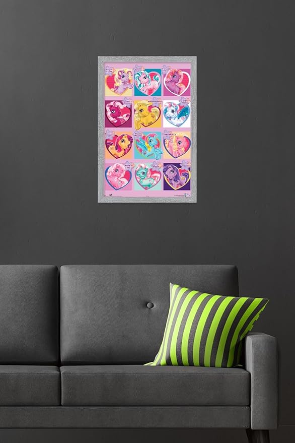 Hasbro My Little Pony - Chart Wall Poster, 22.4L" x 14.7W", Gray Framed Version