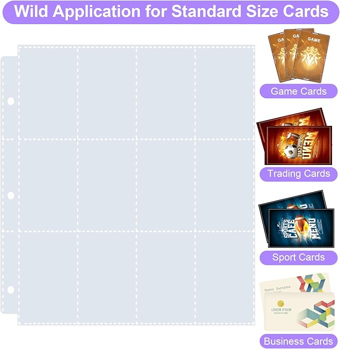 1200 Pockets Trading Card Binder, PU Cover Zipper Card Collection Album, Sturdy Card Folder Holder for MTG, TCG, Game Cards, Sports Cards