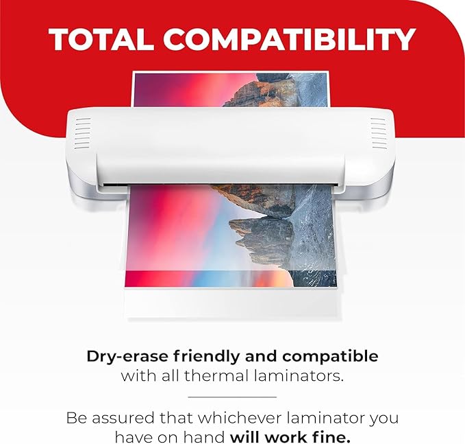 5MIL Thermal Laminating Sheets (125 Count) Small Sizes, Photo, Card, Notecard, ID Badge, Business Card Dry-Erase Friendly Laminating Pouches, Compatible with Laminators, Crystal Clear Laminated Finish