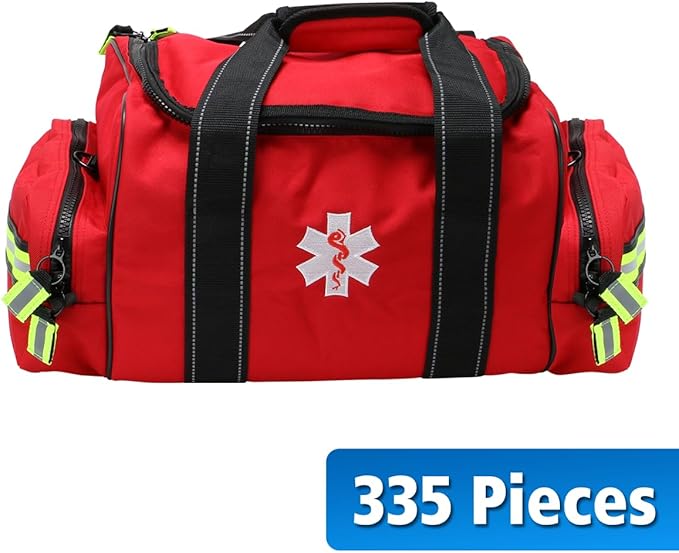 First Aid Only 91484 Basic First Aid Kit First Responder Bag with Bleed Control, 335 Pieces