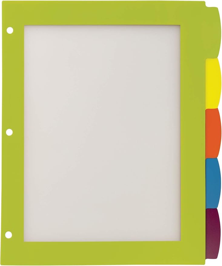 Avery Ultralast Big Tab Plastic Dividers for 3 Ring Binders, 5-Tab Set, Multicolor with White Labels, 1 Set (24900)